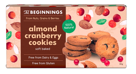 THE BEGINNINGS Almond cranberry cookies, 80 g