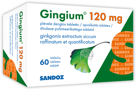 GINGIUM 120 mg coated tablets, 60 pcs.