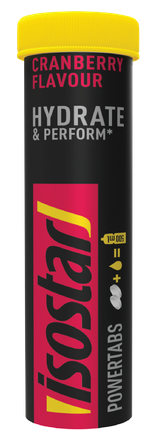 ISOSTAR Hydrate & Perform Powertabs Cranberry Isotonic 12g шипучие таблетки, 10 шт.