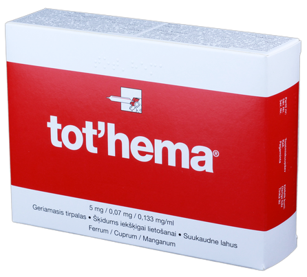 TOTHEMA  5 mg/0,133 mg/0,07 mg/ml mixture ampoules, 20 pcs.
