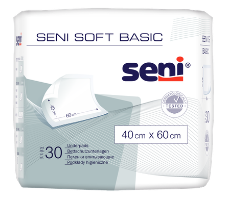 SENI Soft Basic 40 x 60 cm absorbējošie palagi, 30 gab.