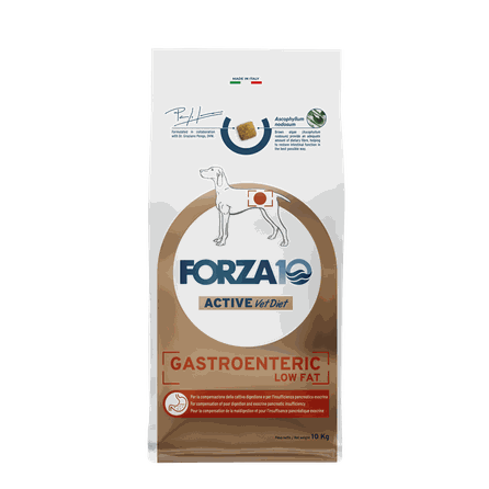 FORZA10 Active VetDiet Gastroenteric Low Fat, Suņiem sausā barība, 10 kg