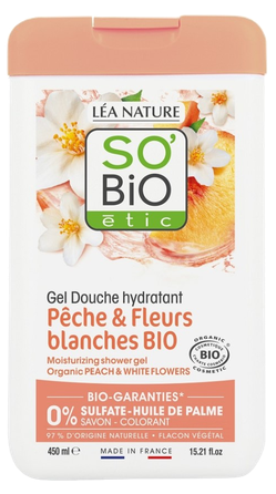 SO BIO ETIC Peach & White Flowers shower gel, 450 ml
