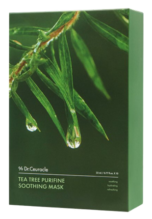 DR.CEURACLE Tea Tree Purifine Soothing auduma sejas maska, 10 gab.