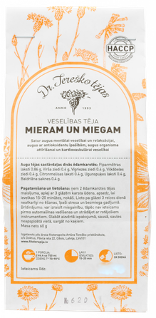 DR.TEREŠKO Mieram un Miegam beramā tēja, 60 g