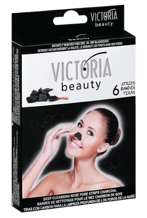 VICTORIA BEAUTY Полоски для глубокого очищения носа с углем маска, 6 шт.