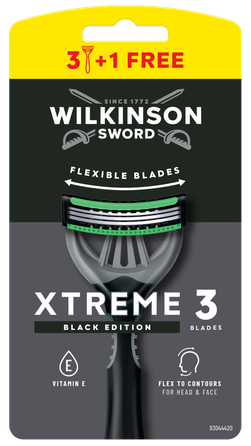 WILKINSON SWORD Xtreme 3 Black Men's vienreizlietojamie skuvekļi, 4 gab.