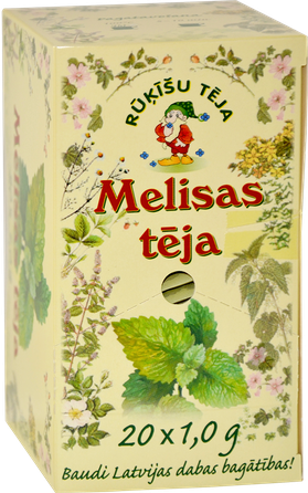 RŪĶĪŠU TĒJA чай мелисса 1 г пакетики, 20 шт.