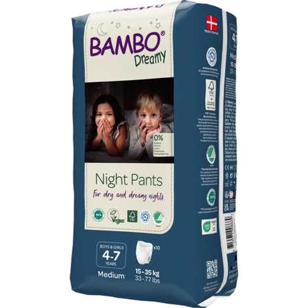 BAMBO Nature Dreamy Night Pants, 4-7 years, 15-35 kg nappy pants, 10 pcs.