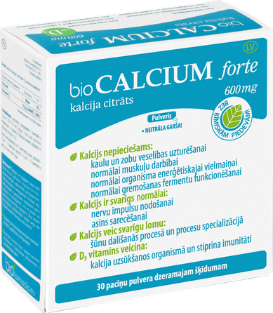 BIOFARMACIJA Biocalcium forte 600 mg powder, 30 pcs.