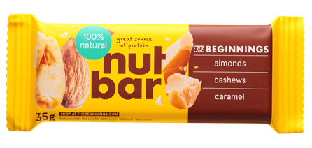 THE BEGINNINGS Nut caramel bar, 33 g