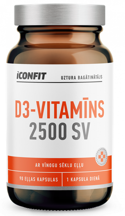 ICONFIT D3 Vitamin, 2500 IU kapsulas, 90 gab.