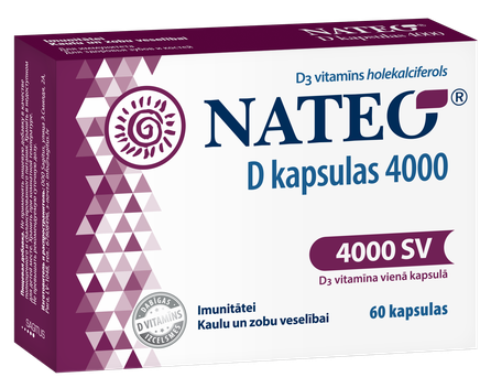 NATEO D 4000 kapsulas, 60 gab.