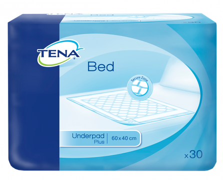 TENA Bed Secure Zone Plus 60x40 cm absorbent bed pad, 30 pcs.