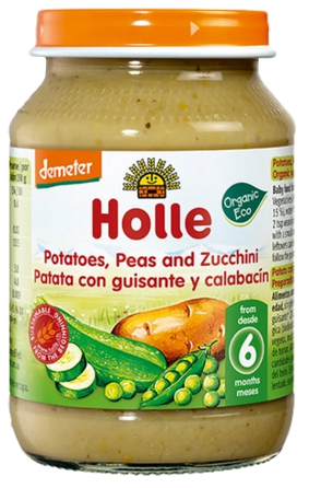 HOLLE from 6 months Potatoes Peas and Zucchini puree, 190 g