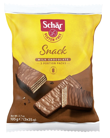 SCHAR  Snack glutenfree waffles in chocolate, 105 g