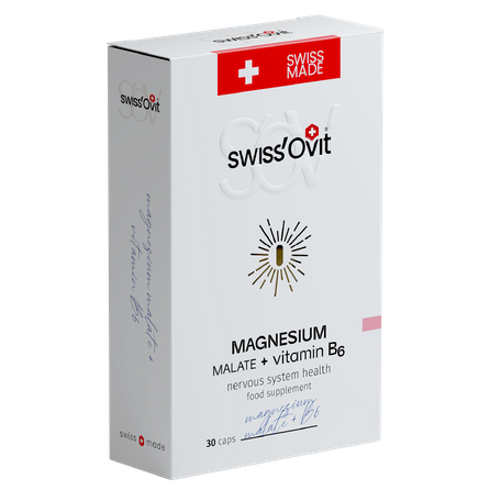 SWISS OVIT Magnesium Malate 150 mg + Vit. B6 капсулы, 30 шт.