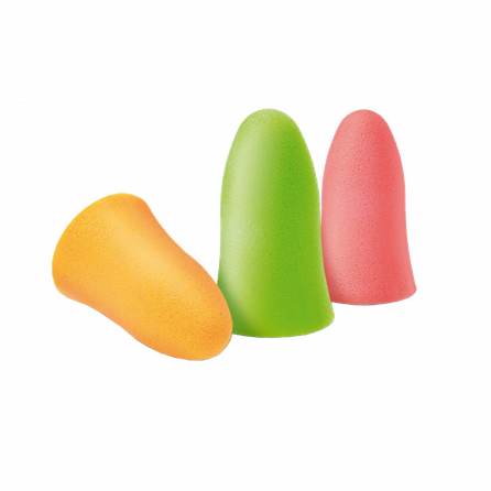 QUIES Colored Polyurethane Foam ear plugs, 6 pcs.