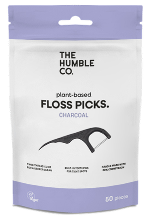 HUMBLE Charcoal, With Holder dental floss, 50 pcs.