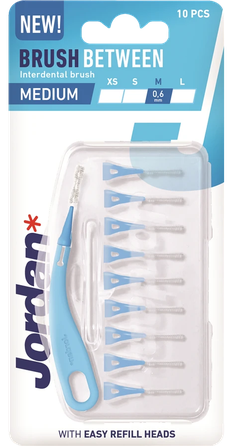 JORDAN Brush Between M (0.6 mm) zobstarpu birstīte, 10 gab.