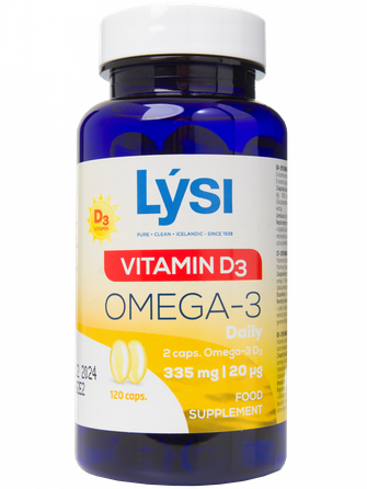 LYSI Omega - 3 Vitamin D3 kapsulas, 120 gab.