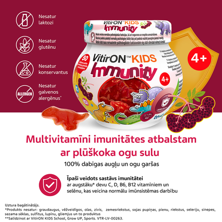 VITIRON Kids Immunity pastilas, 50 gab.