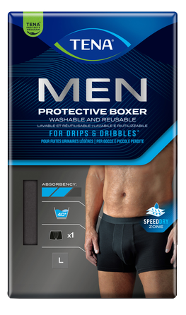 TENA Men Protective Boxer Black L mazgājami bokseršorti, 1 gab.