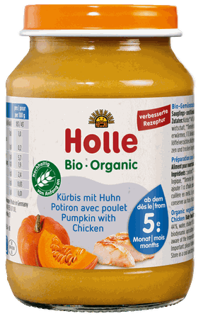 HOLLE Pumpkin and chicken puree, 190 g