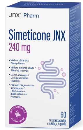 JNX PHARM Simeticone 240 mg kapsulas, 60 gab.