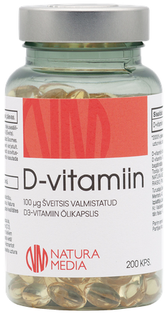VITAMĪNS D3 100 mkg 4000 IU kapsulas, 200 gab.