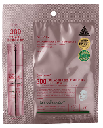 VT COSMETICS Collagen Reedle Shot 300 2-Step sejas maska, 1 gab.