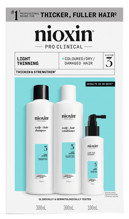 NIOXIN Hair Care System 3 Kit for Colored Hair with Light Thinning set, 1 pcs.