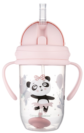 CANPOL BABIES Exotic Animals, 6m+, pink mācību krūzīte, 270 ml