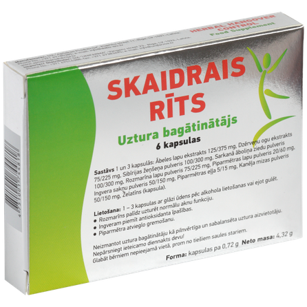 SKAIDRAIS RĪTS capsules, 6 pcs.