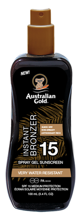 AUSTRALIAN GOLD SPF15 Spray Gel With Bronzer sunscreen spray, 100 ml
