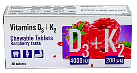 PHARMPRO Vitamin D3+K2 chewable tablets, 30 pcs.