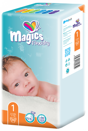 MAGICS Flexidry Newborn 1 (2-5 kg) autiņbiksītes, 50 gab.