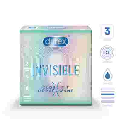DUREX Invisible Close Fit condoms, 3 pcs.