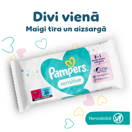 PAMPERS Sensitive, Plastic Free wet wipes, 208 pcs.