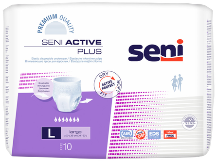 SENI Active Plus Large (100-135 cm) biksītes, 10 gab.
