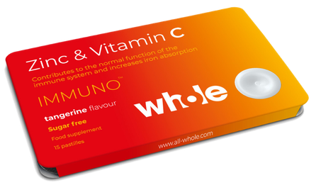 WHOLE Zinc & Vitamin C lozenges, 15 pcs.