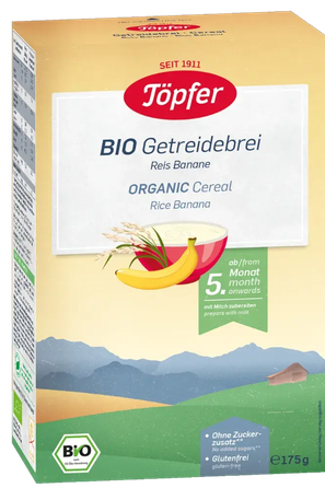 TOPFER Banānu Rīsu no 5 mēn. biezputra, 175 g