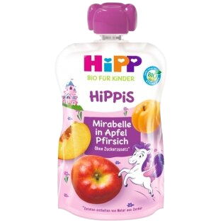 HIPP яблоко, слива, персик, от 1 года пюре, 100 г