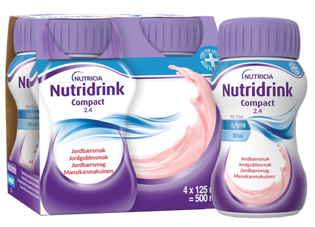 NUTRICIA Nutridrink Compact ar zemeņu garšu 125 ml, 4 gab.