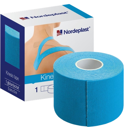 NORDEPLAST   blue, 5cm x 5m kinesiology tape, 1 pcs.