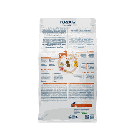 FORZA10 Monodiet Medium Adult Ar Zirgaaļu Un Zirņiem, Suņiem sausā barība, 1.5 kg