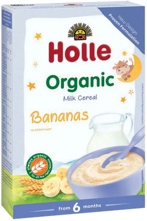 HOLLE Milk and banana porridge, 250 g