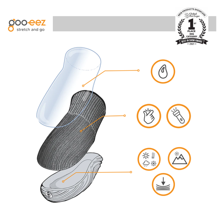 GOO-EEZ Basic, black, 2XS dog boots, 4 pcs.