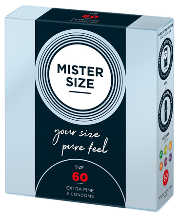 MISTER SIZE 60/195 mm prezervatīvi, 3 gab.