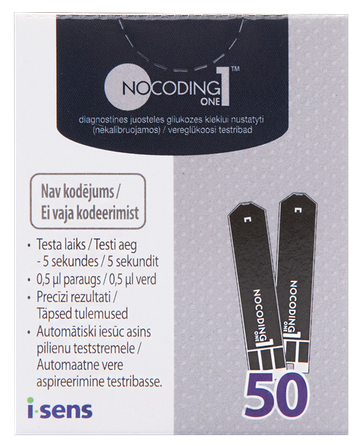 NOCODING 1 Plus testa strēmeles, 50 gab.